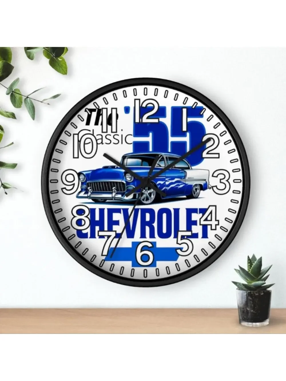 1955 Chevy Bel Air Glow In The Dark Wall Clock New!